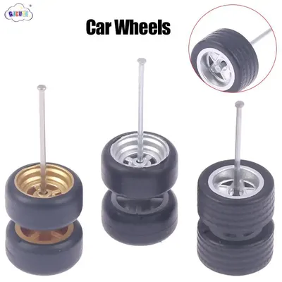 1set 1/64 Car Wheels For Hotwheels With Rubber Tire Model Model Car Modified Parts Toys Power