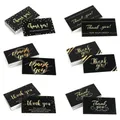 50PCS Black Gold Thanks Greeting Cards Thank You For Your Order Card For Small Shop Appreciate Card