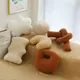 Textile City Nordic Ins 3D Teddy Velvet Geometric Shape Cloud Soft Comfy Circle Ball Pillow Sofa