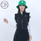 DK Women Keep Warm Golf Vest Ladies Ruffled Sleeveless Coats Women Slim Leisure Waistcoat Autumn