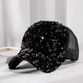 Adult Sequined Baseball Cap for Women and Men Kpop Shiny Peaked Caps Summer Autumn Mesh Adjustable