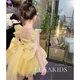 Girl Birthday Tulle Dress Backless Bow Wedding Gown Kids Party Wear Princess Embroidery Floral Dress
