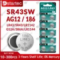 10-300PCS LR43 AG12 Button Batteries SR43SW 186 386A RW44 G12A LR1142 LR1144 1.55V Alkaline Coin