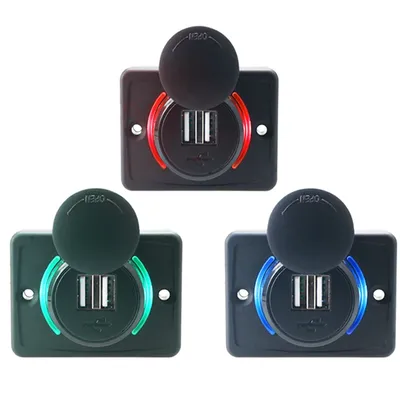 Powstation RV Modification Charger 12-24V 3.1A Dual USB Charger Power Outlet Accessories Camper Bus Boat QC3.0 PD3.0 Charger