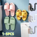 1-5 Pieces Bathroom Slipper Rack Wall-mounted Hole-free Bathroom Wall Toilet Door Drain Shelf