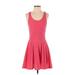 Express Casual Dress - A-Line Scoop Neck Sleeveless: Pink Dresses - Women's Size X-Small