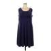 DressBarn Casual Dress - A-Line Scoop Neck Sleeveless: Purple Solid Dresses - Women's Size 20