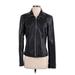 Kenneth Cole REACTION Faux Leather Jacket: Short Black Print Jackets & Outerwear - Women's Size Medium