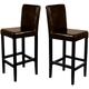 Lot de 2 tabourets de bar Vicenza, cuir, marron/pieds foncés