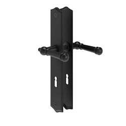 MS Beschläge Antik Türdrücker Messing Langschildgarnitur Schwarz matt Türgriff Buntbart 8/72 Image