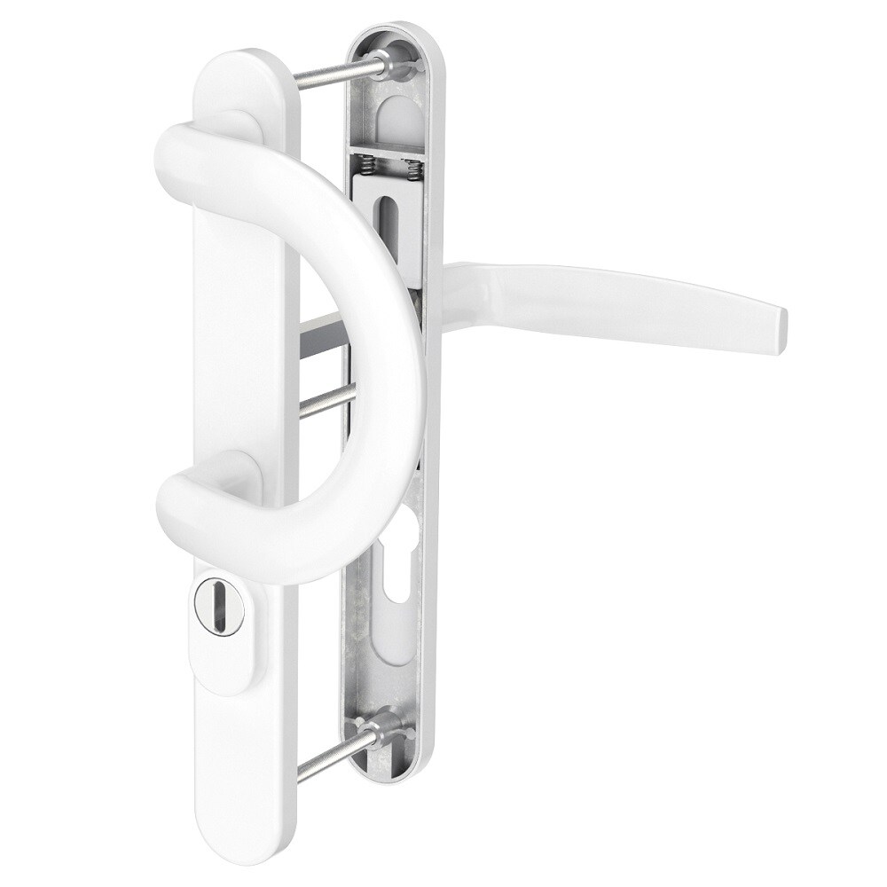 MS Beschläge Langschild PZ 72mm Schmalrahmengarnitur Kernziehschutz Bügelgriff/Drücker 55-70mm Image