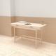 Handmade Minimalist Scandinavian Birch Plywood Home office Desk with 2 soft close drawers, japandi style