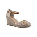 Wide Width Women's White Mountain Mamba Espadrilles by White Mountain in Natural Multi Fabric (Size 7 W)