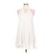 Ginger G. Casual Dress - Mini Mock Sleeveless: White Print Dresses - Women's Size Large