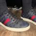 Gucci Shoes | Gucci Mirosoft Leather Men's Ace Gg Supreme Sneaker Gg Low Shoes Men Size 10. | Color: Black/Red | Size: 10