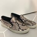 Michael Kors Shoes | Michael Kors 2 Shade Animal Print Slip-On Leather Shoes Sz 7.5 | Color: Black | Size: 7.5