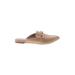 Steve Madden Mule/Clog: Slip On Stacked Heel Casual Tan Print Shoes - Women's Size 6 1/2 - Almond Toe