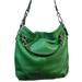 Coach Bags | Coach Green Brooke Pebbled Leather Convertible Hobo Bag F17165 | Color: Green/Silver | Size: See Description