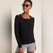 Anthropologie Sweaters | Anthropologie Like New! Women’s “Jamie” Open Shoulder Knit Top In Black Size Xs | Color: Black | Size: Xs