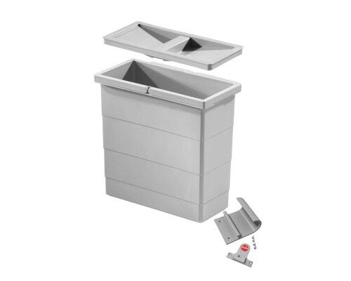 Hailo Inneneimer 1102445 ReadyBin 12 Liter hellgrau 320 x 156 x 295 mm incl. Wandhalter Image