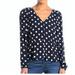 J. Crew Tops | J. Crew Long Sleeve Peplum Crepe Polka Dot Blouse! | Color: Blue/Cream | Size: 2