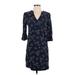 Boden Casual Dress - Shift V-Neck 3/4 sleeves: Blue Dresses - Women's Size 4