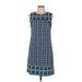 Max Studio Cocktail Dress - Shift: Blue Print Dresses - Women's Size Medium