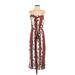 Pink Lily Casual Dress - Maxi: Brown Print Dresses - Women's Size Small