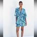 Zara Dresses | New Zara Paisley Dress Nwt | Color: Blue/White | Size: M