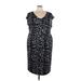 Old Navy Casual Dress - Sheath Scoop Neck Short sleeves: Black Leopard Print Dresses - Women's Size 3X