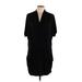 RACHEL Rachel Roy Casual Dress - Mini V Neck Short sleeves: Black Print Dresses - Women's Size Large