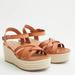 Torrid Shoes | Leather Espadrille Wedge Platform Sandals Shoes New | Color: Brown/Tan | Size: 8w