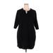 Designs & Co Lane Bryant Cocktail Dress - Mini V-Neck 3/4 sleeves: Black Dresses - Women's Size 22