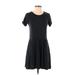 Zara TRF Casual Dress - Mini Crew Neck Short sleeves: Black Solid Dresses - Women's Size Small