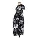 ASOS Maternity Casual Dress - Party High Neck Short sleeves: Black Floral Dresses - Women's Size 4