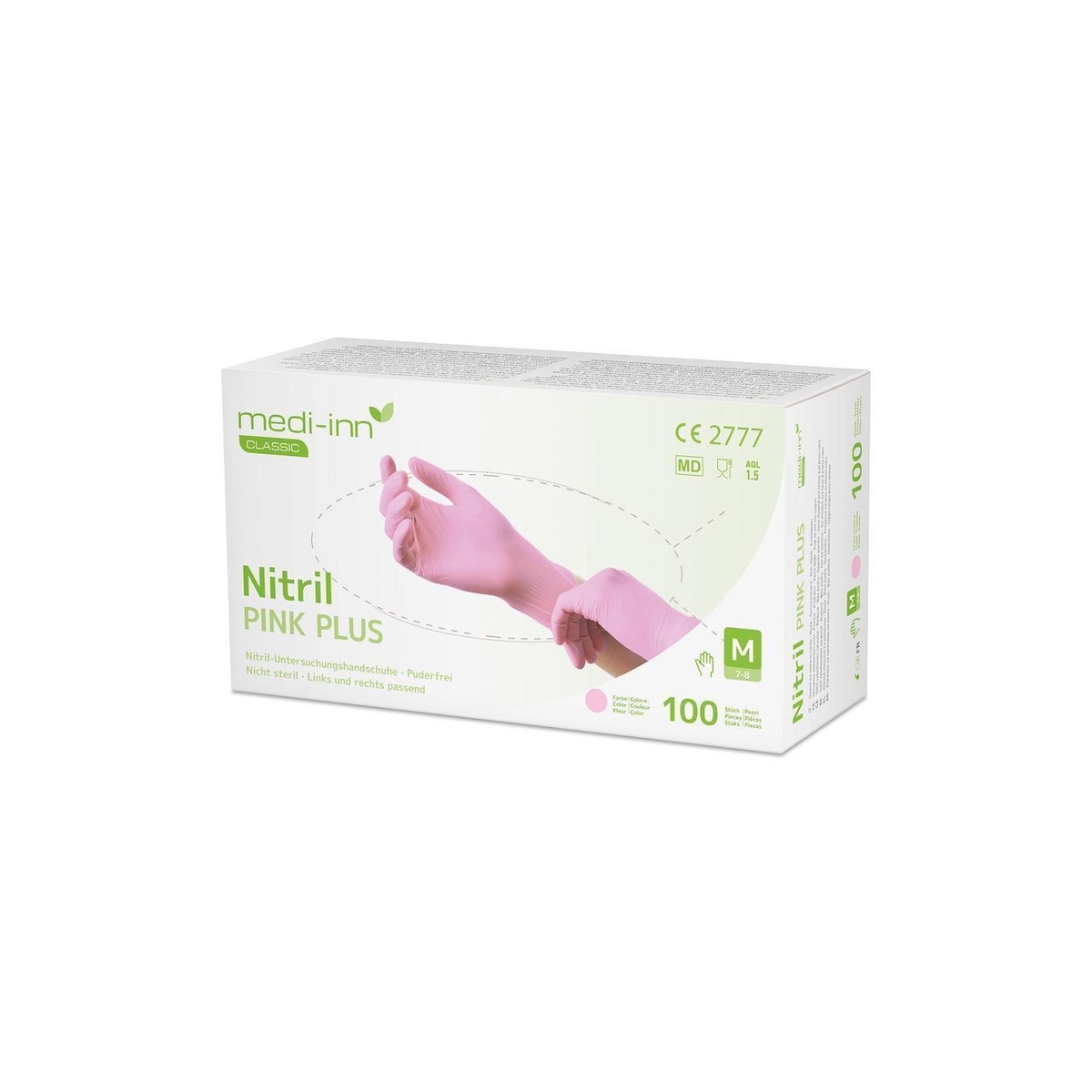 BodyProducts Medi-Inn Nitril Pink Plus - rosa - puderfrei - Gr. XL - 1000 Einmalhandschuhe Image