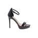 Aldo Heels: Black Solid Shoes - Women's Size 7 - Open Toe