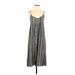 Ecote Casual Dress - A-Line V-Neck Sleeveless: Gray Print Dresses - Women's Size Small