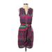 Charlie Jade Casual Dress - Mini V Neck Sleeveless: Purple Dresses - Women's Size Small