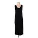 Lou & Grey Casual Dress - Sheath Scoop Neck Sleeveless: Black Solid Dresses - Women's Size Small