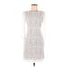 Adrianna Papell Casual Dress: Ivory Jacquard Dresses - Women's Size 6
