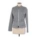 White House Black Market Jacket: Short Gray Print Jackets & Outerwear - Women's Size Medium