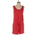 Lou & Grey Romper Scoop Neck Sleeveless: Red Print Rompers - Women's Size Medium