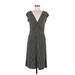 Tiana B. Casual Dress - Midi: Black Houndstooth Dresses - Women's Size Medium