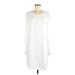 BCBGMAXAZRIA Casual Dress - Shift Scoop Neck Long sleeves: Ivory Solid Dresses - Women's Size Medium