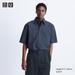 Checked Half-Sleeve Overshirt | Navy | Medium | UNIQLO US