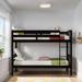Twin over Twin Size Bunk Bed with Ladder, Espresso
