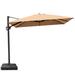 9 x 11 ft Patio Cantilever Offset Umbrella 360-degree Rotation with Base