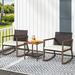 3 Pieces Patio Set Outdoor Wicker Furniture Sets Modern Rattan Chair Conversation Sets with Coffee Table for Yard and Bistro
