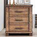 Traditional Rustic Three Drawer Reclaimed Solid Wood Framhouse Nightstand